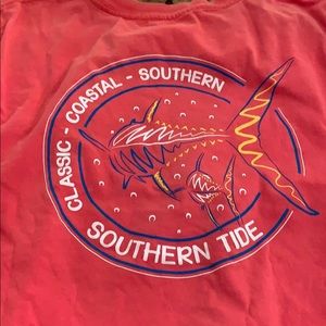 Southern Tide salmon colored 2019 style t shirt.